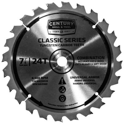 Century Drill & Tool 7-1/4 in. 24 Tooth Classic Circular Saw Blade