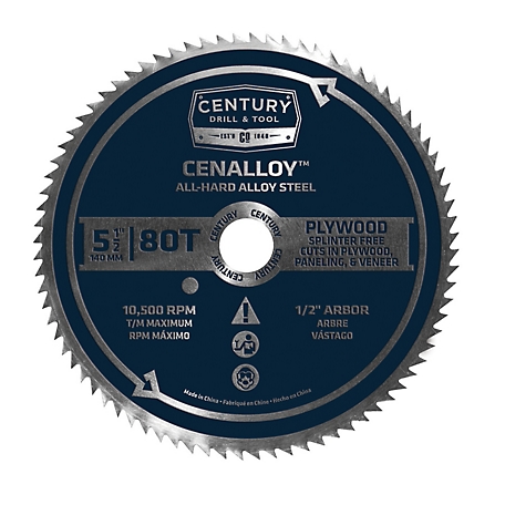 Century Drill & Tool 5-1/2 in. 80 Tooth Plywood Circular Saw Blade