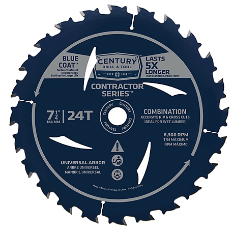 Century Drill & Tool 7-1/4 in. 24 Tooth Combination Circular Saw Blade