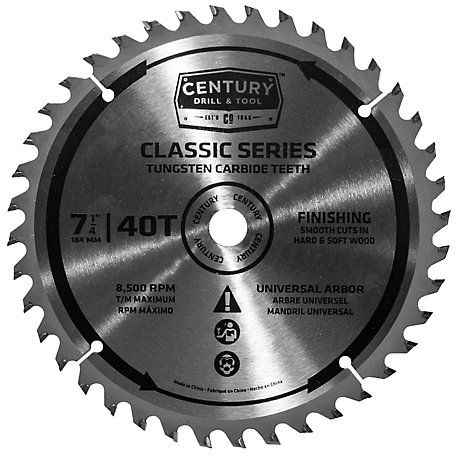 Century Drill & Tool 7-1/4 in. 40 Tooth Finishing Circular Saw Blade