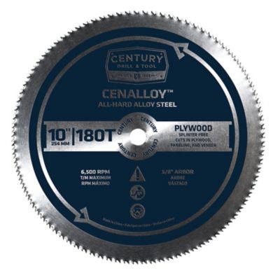 Century Drill & Tool 10 in. 180 Tooth Plywood Circular Saw Blade