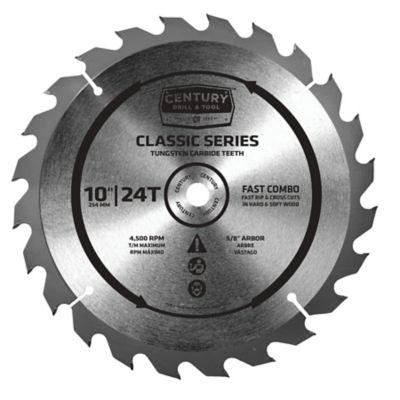 Century Drill & Tool 10 in. 24 Tooth Combination Circular Saw Blade