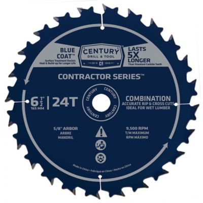 Century Drill & Tool 6-1/2 in. 24 Tooth Combination Circular Saw Blade