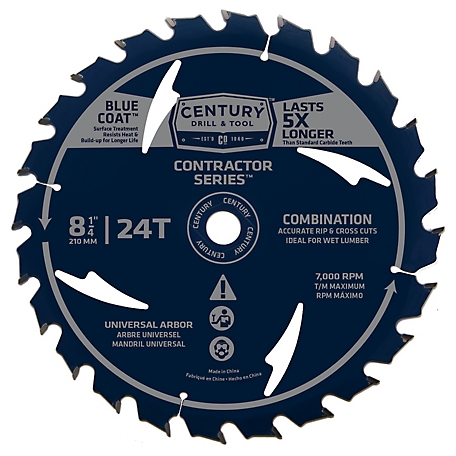 Century Drill & Tool 8-1/4 in. 24 Tooth Combination Circular Saw Blade