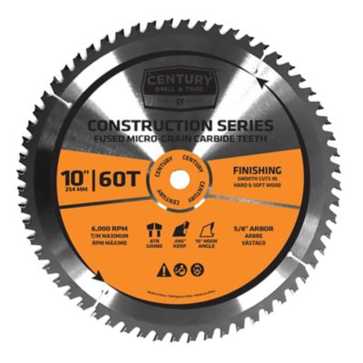 Century Drill & Tool 10 in. 60 Tooth Finishing Circular Saw Blade