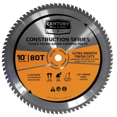 Century Drill & Tool 10 in. 80-Tooth Miter Circular Saw Blade