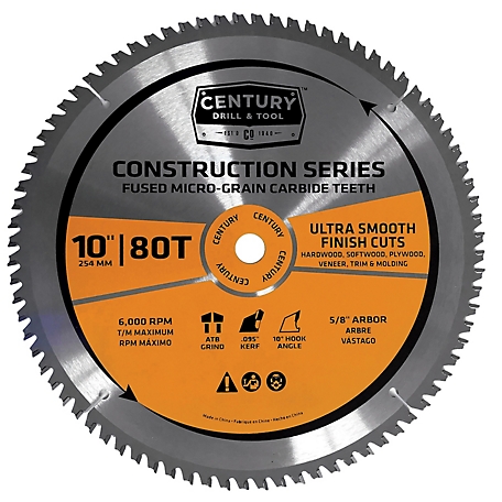 Century Drill & Tool 10 in. 80 Tooth Miter Circular Saw Blade
