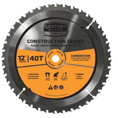 Century Drill & Tool 12 in. 40 Tooth Miter Circular Saw Blade