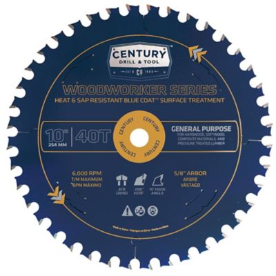 Century Drill & Tool 10 in. 40 Tooth Wood Working Cutting Saw Blade