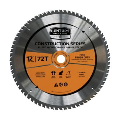 Century Drill & Tool 12 in. 72 Tooth Miter Circular Saw Blade