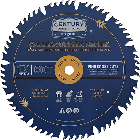 Century Drill & Tool 12 in. 60 Tooth Wood Working Cutting Saw Blade
