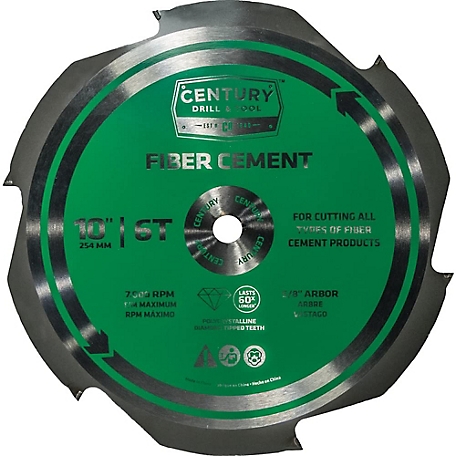 Century Drill & Tool 10 in. 6 Tooth Fiber Cement Saw Blade