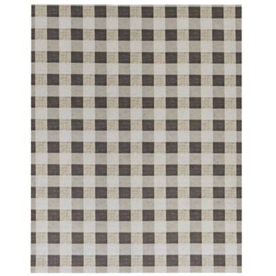 Foss Floors Checked Polyester Area Rug