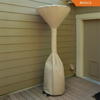 Image showing  Basics Stand-Up Patio Heater Cover, 30 in. Diameter (Top) x 18.5 in. Diameter (Bottom) x 94 in., Khaki