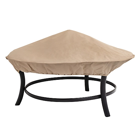 Modern Leisure Basics Round Patio Fire Pit Cover, 36 in. Diameter x 4 in., Khaki