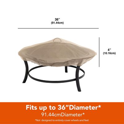 Image showing  Basics Round Patio Fire Pit Cover, 36 in. Diameter x 4 in., Khaki