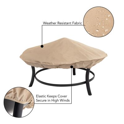 Image showing  Basics Round Patio Fire Pit Cover, 36 in. Diameter x 4 in., Khaki