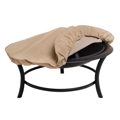 Image showing 5 th Modern Leisure Basics Round Patio Fire Pit Cover, 36 in. Diameter x 4 in., Khaki