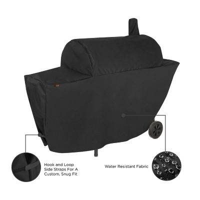 Image showing  Chalet Chimney Smoker Charcoal Grill Cover, 67 in.L x 26 in.W x 50 in.H, Black