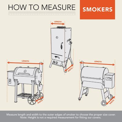 Image showing  Chalet Chimney Smoker Charcoal Grill Cover, 67 in.L x 26 in.W x 50 in.H, Black