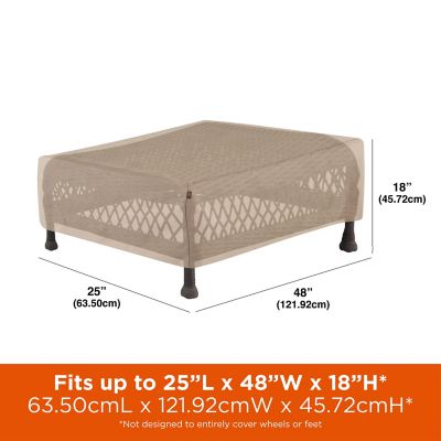 Image showing  Chalet Patio Ottoman/Coffee Table Cover, 48 in. x 25 in. x 18 in., Beige