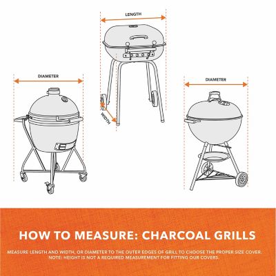Image showing  Basics Walk-A-Bout Charcoal Grill Cover, 21.5"L x 21.5"W x 14.5"H, Black