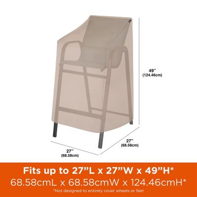 Image showing  Chalet Stackable/High Back Patio Chair Cover, 27 in. x 27 in. x 49 in., Beige