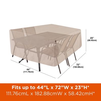 Image showing  Chalet Rectangle/Oval Patio Table and Chair Set Cover, 72 in. x 44 in. x 23 in., Beige
