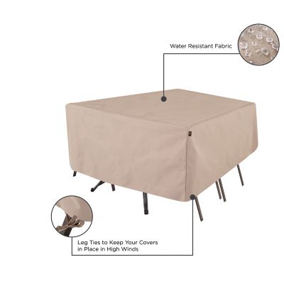 Image showing  Chalet Rectangle/Oval Patio Table and Chair Set Cover, 72 in. x 44 in. x 23 in., Beige
