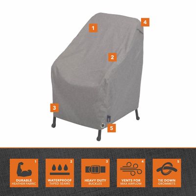 Image showing  Garrison Patio Chair Cover, Waterproof, 27 in.L x 34 in.W x 31 in.H, Granite, 3004