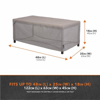 Image showing  Garrison Patio Ottoman/Coffee Table/Fire Pit Cover, Waterproof, 48 in.L x 25 in.W x 18 in.H, Granite, 3002