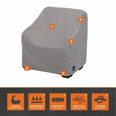 Image showing  Garrison Waterproof Patio Lounge/Club Chair Cover, 35 in. x 38 in. x 31 in., Heather Gray, 3009
