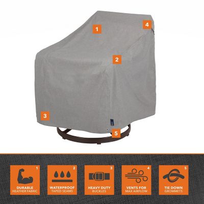 Image showing  Garrison Patio Swivel Lounge Chair Cover, Waterproof, 37.5 in.L x 39.25 in.W x 38.5 in.H, Granite, 2997