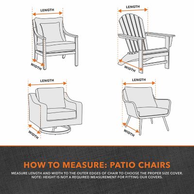 Image showing  Garrison Patio Swivel Lounge Chair Cover, Waterproof, 37.5 in.L x 39.25 in.W x 38.5 in.H, Granite, 2997