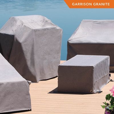 Image showing 5 th Modern Leisure Garrison Patio Swivel Lounge Chair Cover, Waterproof, 37.5 in.L x 39.25 in.W x 38.5 in.H, Granite, 2997