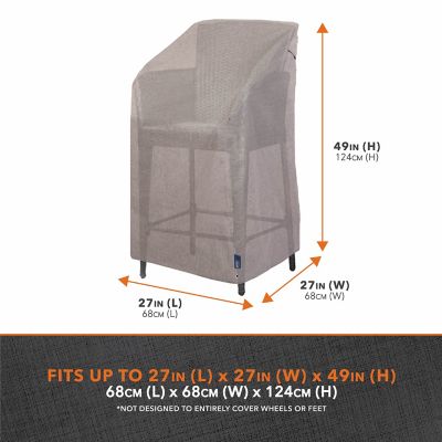 Image showing  Garrison Stackable & High Back Chair Cover, Waterproof, 27 in. x 27 in. x 49 in., Granite