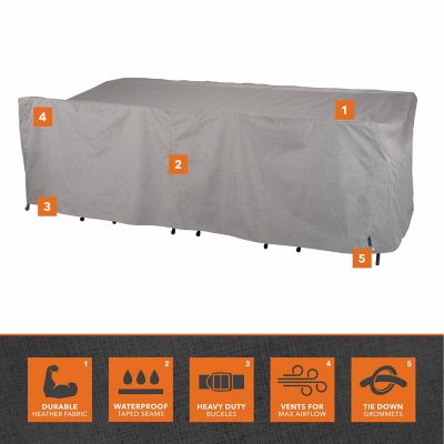 Image showing  Garrison Rect/Oval Patio Table & Chair Set Cover, Waterproof, 108 in.L x 64 in.W x 34 in.H, Granite