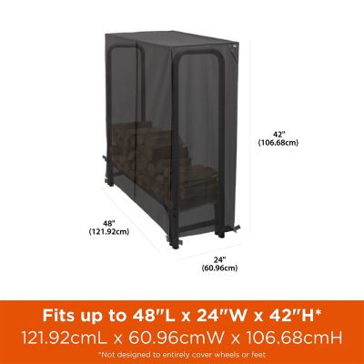 Image showing  4 ft. Monterey Log Rack Cover, 48 in. L x 24 in. W x 42 in. H, Black
