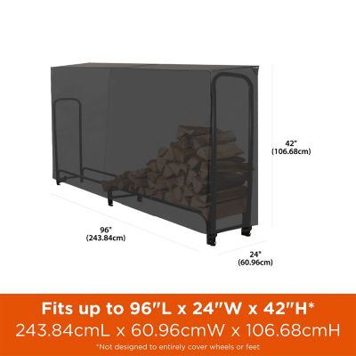 Image showing  8 ft. Monterey Log Rack Cover, 96 in. L x 24 in. W x 42 in. H, Black