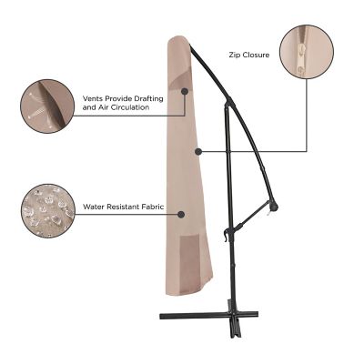Image showing  Monterey Offset Patio Umbrella Cover, Fits 13 ft. Round and 9 ft. Square Patio Umbrellas, Beige