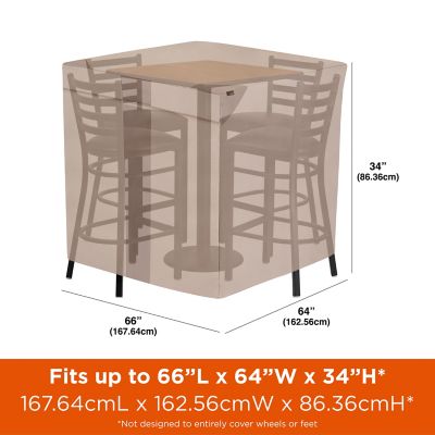 Image showing  Monterey Patio Bar Table & Chair Set Cover, 66"L x 64"W x 34"H, Beige, 2915