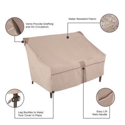 Image showing 7 th Modern Leisure Monterey Patio Loveseat Cover, 57.5 in. x 38 in. x 38 in., Beige