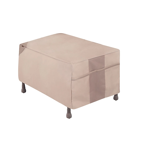 Modern Leisure Monterey Patio Ottoman/Coffee Table/Fire Pit Cover, 32 in. x 22 in. x 17 in., Beige