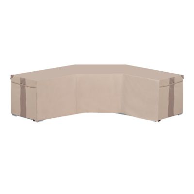 Modern Leisure Monterey Patio Sectional Lounge Set Cover, V-Shaped, 100 in.L x 33.5 in.W x 31 in.H, Beige, 3031