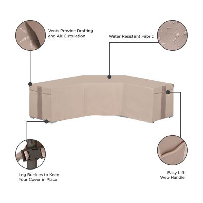 Image showing  Monterey Patio Sectional Lounge Set Cover, V-Shaped, 100 in.L x 33.5 in.W x 31 in.H, Beige, 3031