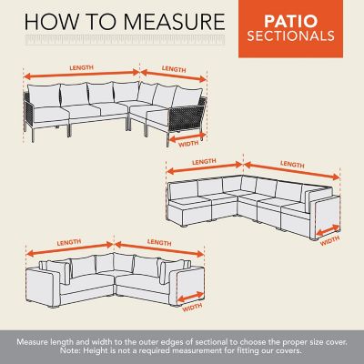 Image showing  Monterey Patio Sectional Lounge Set Cover, V-Shaped, 100 in.L x 33.5 in.W x 31 in.H, Beige, 3031