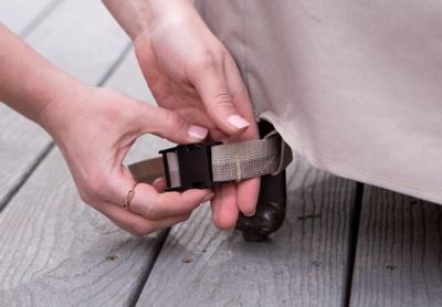 Image showing 7 th Modern Leisure Monterey Stackable Patio Chair Cover, 25.5 in. x 35.5 in. x 45 in., Beige