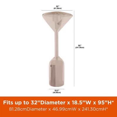 Image showing  Monterey Stand-Up Patio Heater Cover, 32 in. Diameter (Top) x 18.5 in. Diameter (Bottom) x 95 in. H, Beige