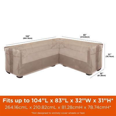 Image showing  Monterey Patio Sectional Lounge Set Cover, Right-Facing, 104 in. x 83 in. x 32 in. x 31 in., Beige