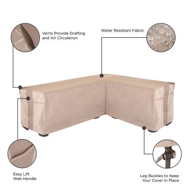 Image showing 5 th Modern Leisure Monterey Patio Sectional Lounge Set Cover, Right-Facing, 104 in. x 83 in. x 32 in. x 31 in., Beige